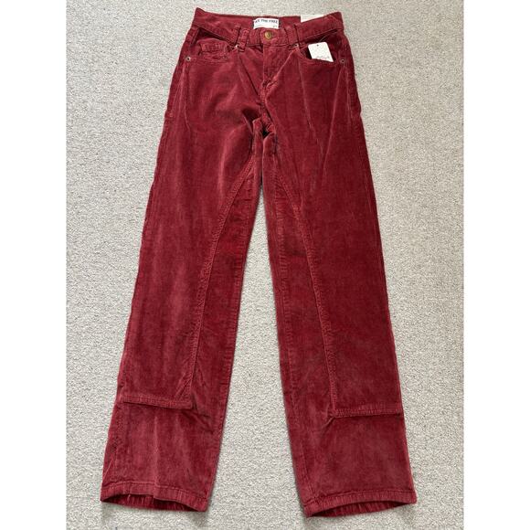 NWT Free People We the Free Risk Taker High Rise Straight Corduroy Pants Size 24 - Picture 2 of 6